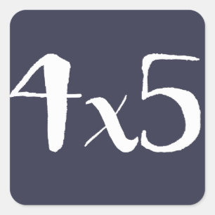 Aufkleber des großen Format-4x5 - Weiß auf Marin