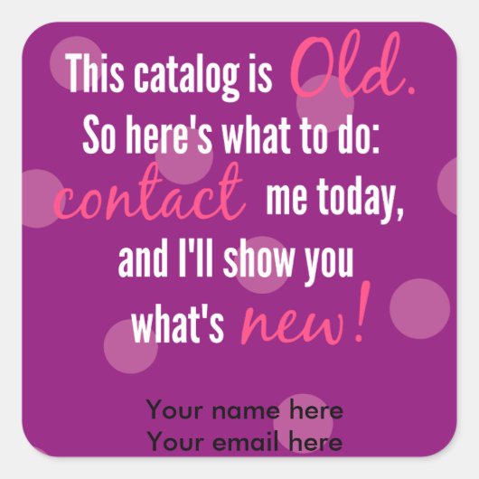 Aufkleber des Katalogwechseletiketts (Vorderseite)