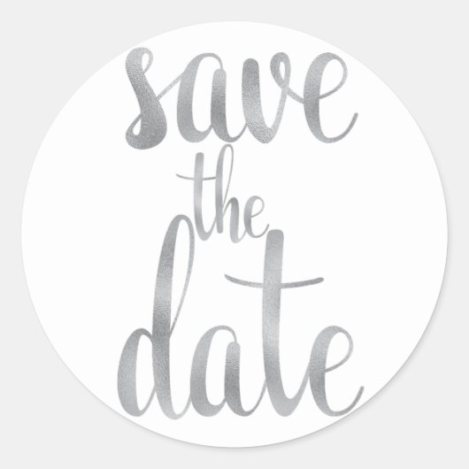 Aufkleber des Silbers Save the Date, (Vorderseite)