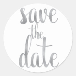 Aufkleber des Silbers Save the Date,