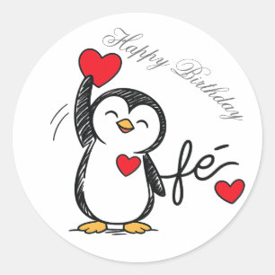 Aufkleber eines glücklichen Pinguins