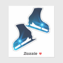 Aufkleber Eis Skate mit blauem Stern