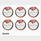 Aufkleber-Etikett für hausgemachte Body Butter Runder Aufkleber (Blatt)