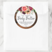 Aufkleber-Etikett für hausgemachte Body Butter Runder Aufkleber (Tasche)