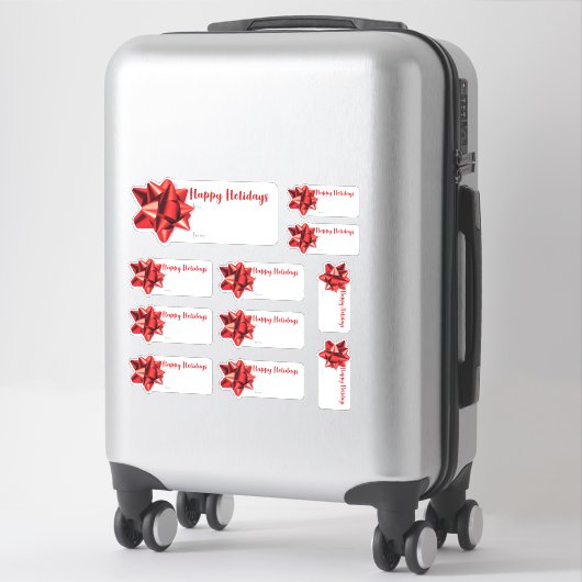 Aufkleber/Etikett mit Bow (11) | Aufkleber | Rot (Koffer)