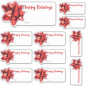 Aufkleber/Etikett mit Bow (11) | Aufkleber | Rot (Vorderseite)