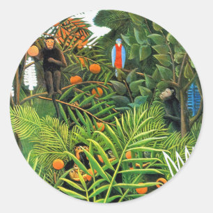 Aufkleber: Exotische Landschaft (Paysage Exotique) Runder Aufkleber