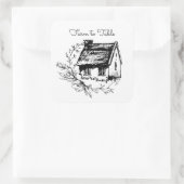 Aufkleber "Farm to Table Black and White Hütte" (Tasche)