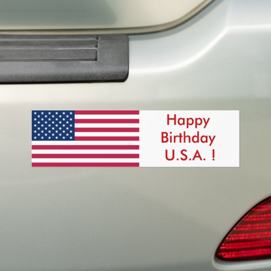 Aufkleber Flag der USA, Happy Birthday U.S.A. ! Autoaufkleber (Auf Auto)