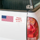 Aufkleber Flag der USA, Happy Birthday U.S.A. ! Autoaufkleber (Auf Lkw)