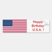 Aufkleber Flag der USA, Happy Birthday U.S.A. ! Autoaufkleber (Vorne)
