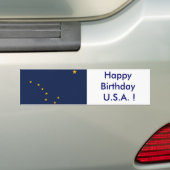Aufkleber Flag von Alaska, Happy Birthday U.S.A.! Autoaufkleber (Auf Auto)
