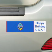 Aufkleber Flag von Guam, Happy Birthday U.S.A.! Autoaufkleber (Auf Auto)