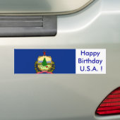 Aufkleber Flag von Vermont, Happy Birthday U.S.A.! Autoaufkleber (Auf Auto)