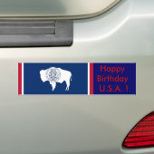 Aufkleber Flag von Wyoming, Happy Birthday U.S.A.! Autoaufkleber (Auf Auto)