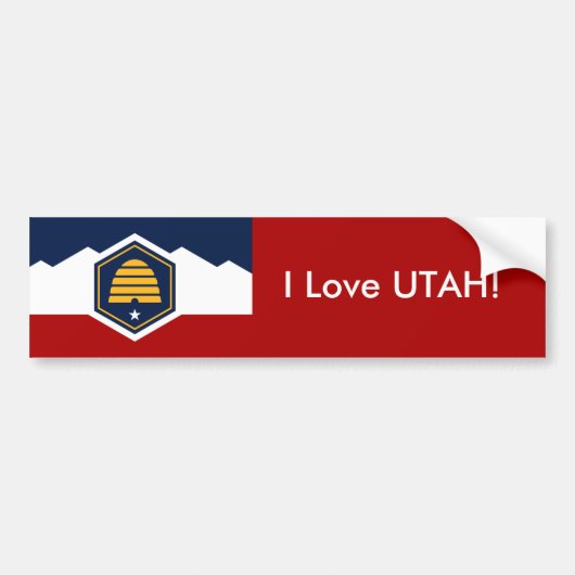 Aufkleber Flagge Utah, USA Autoaufkleber (Vorne)