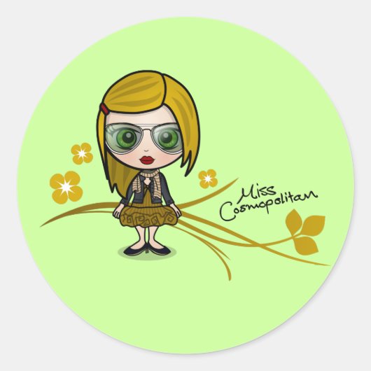 Aufkleber "Fräulein-Cosmopolitan" (Vorderseite)