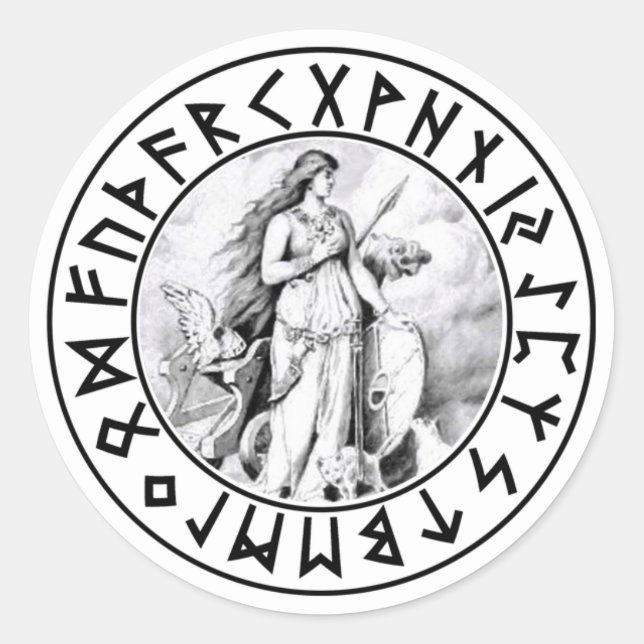 Aufkleber Freya Rune-Schild (Vorderseite)