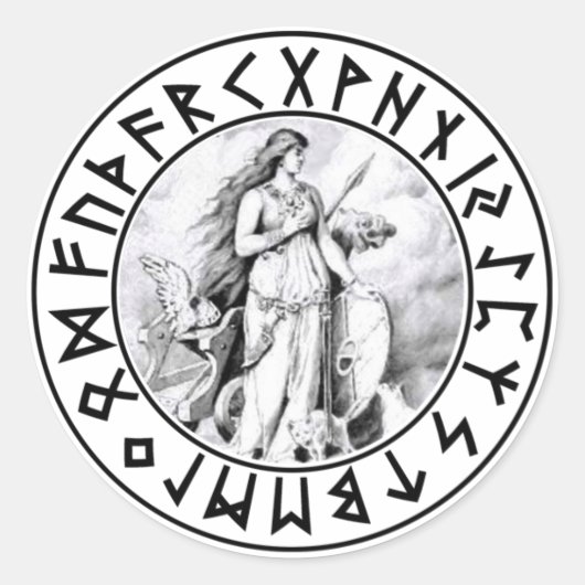Aufkleber Freya Rune Shield (Vorderseite)