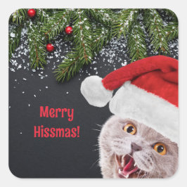 Aufkleber, Frohe Weihnachten Quadratischer Aufkleber