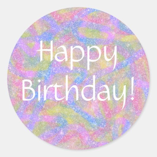 Aufkleber - Funkelnd Pastell-Regenbogen (Vorderseite)