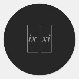 Aufkleber für 9-11 ix xi in römischen Zahlen