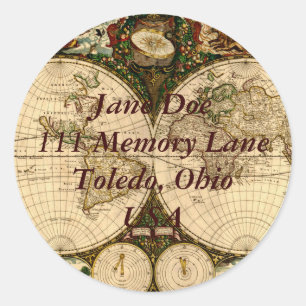 Aufkleber für alte Weltkarte