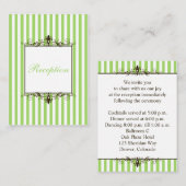 Aufkleber für Apfelgrün, weiß, braun gestreift Begleitkarte (Vorne/Hinten)