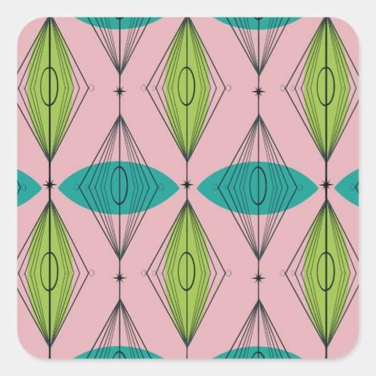 Aufkleber für Atomrosa Ogee und Sternexplosion (Vorderseite)