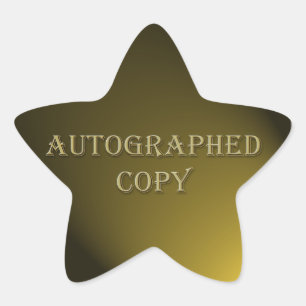 Aufkleber für Autographische Kopie im Gold-Stil