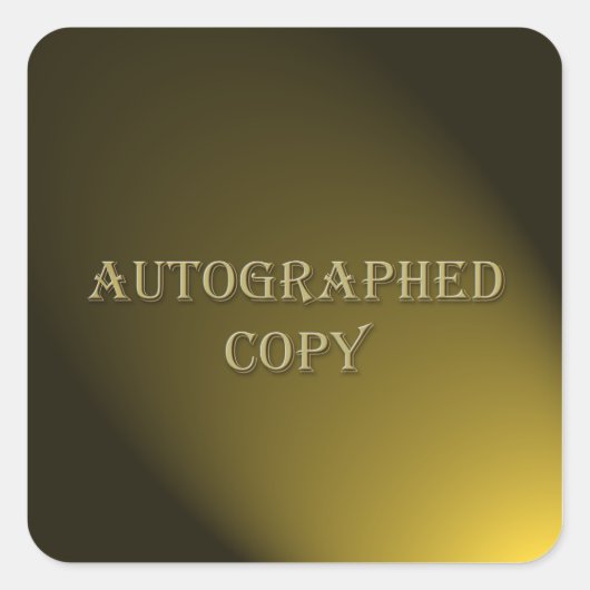 Aufkleber für Autographische Kopie im Gold-Stil (Vorderseite)