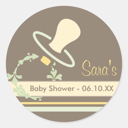 Aufkleber für Baby-Einladung oder Gefallen - Schnu (Vorderseite)