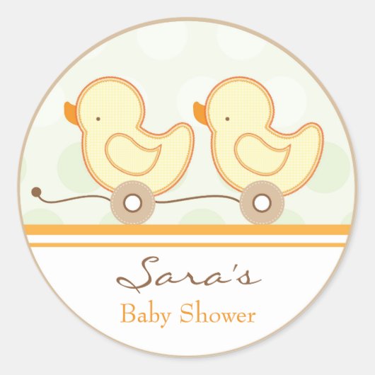 Aufkleber für Baby-Einladung oder Gefälligkeitswer (Vorderseite)