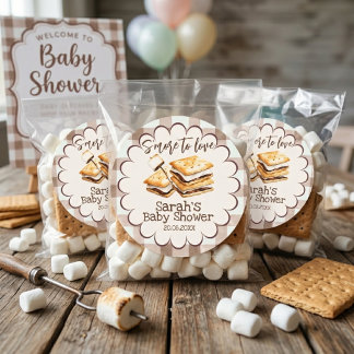 Aufkleber für Baby-Party-Geschenke: Mehr S'mores f