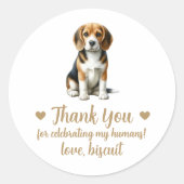 Aufkleber für Beagle-Hunde-Gastgeschenk Hochzeit (Vorderseite)