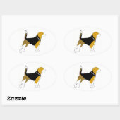 Aufkleber für Beagle Silhouette (Blatt)