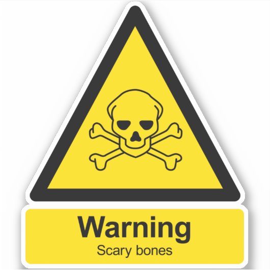 Aufkleber für beängstigende Knochen (Vorderseite)