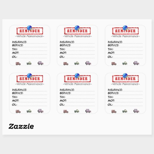 Aufkleber für benutzerdefinierte Service-Erinnerun (Blatt)