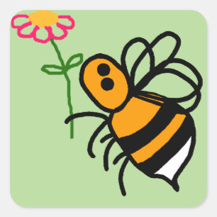 Aufkleber für Bienen und Blume 20 pro Blatt