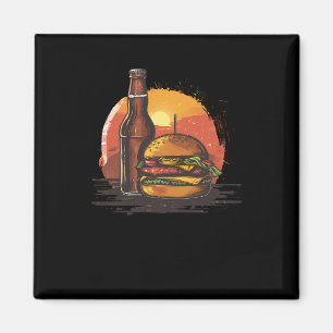 Aufkleber für Bier und Burger2 Magnet