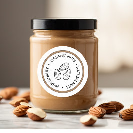 "Aufkleber für Bio und natürliche Schalenfrüchte | Runder Aufkleber