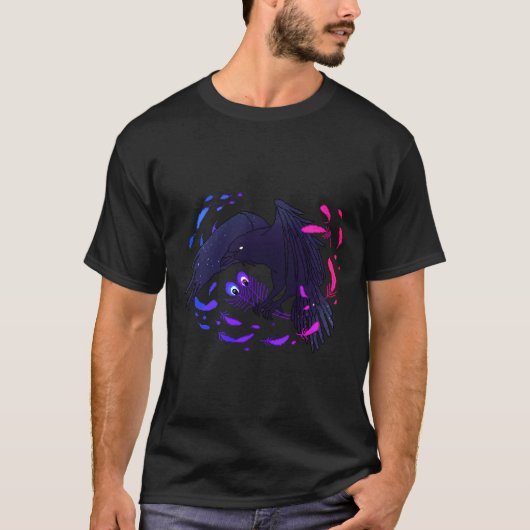 Aufkleber für Bisexuelle Galaxy Raven T-Shirt (Vorderseite)