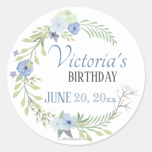 Aufkleber für Blaublumen (Vorderseite)