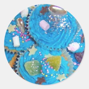 Aufkleber für Blaue Cupcakes