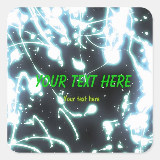 Aufkleber für blaue Neonleuchte Party (Vorderseite)