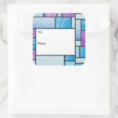 Aufkleber für blaue und Lila Glasgeschenke (Tasche)