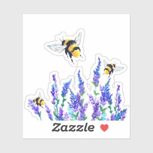 Aufkleber für Blume und Bienen (Blatt)