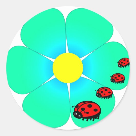 Aufkleber für Blume und Ladybugs (Vorderseite)