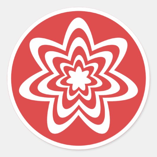 Aufkleber für Blumenexplosionen, hellrot (Vorderseite)