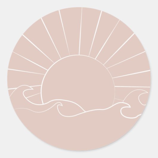 Aufkleber für Bohemische Sonne und Wellen (Vorderseite)